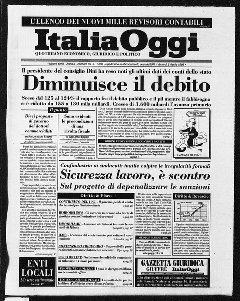 Italia oggi : quotidiano di economia finanza e politica